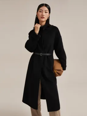 100% Cashmere Wrapped Black Coat