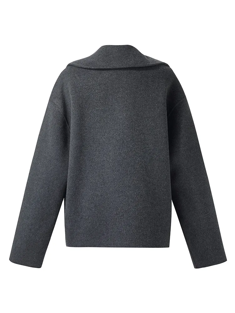 100% Wool Lapel Unisex Short Coat