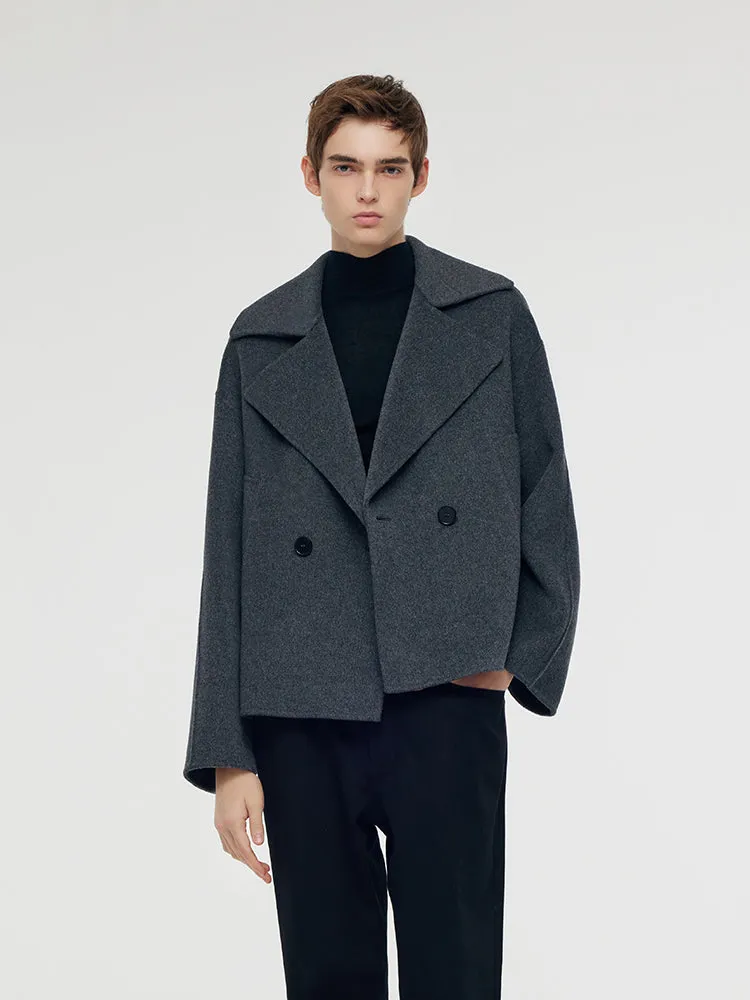 100% Wool Lapel Unisex Short Coat