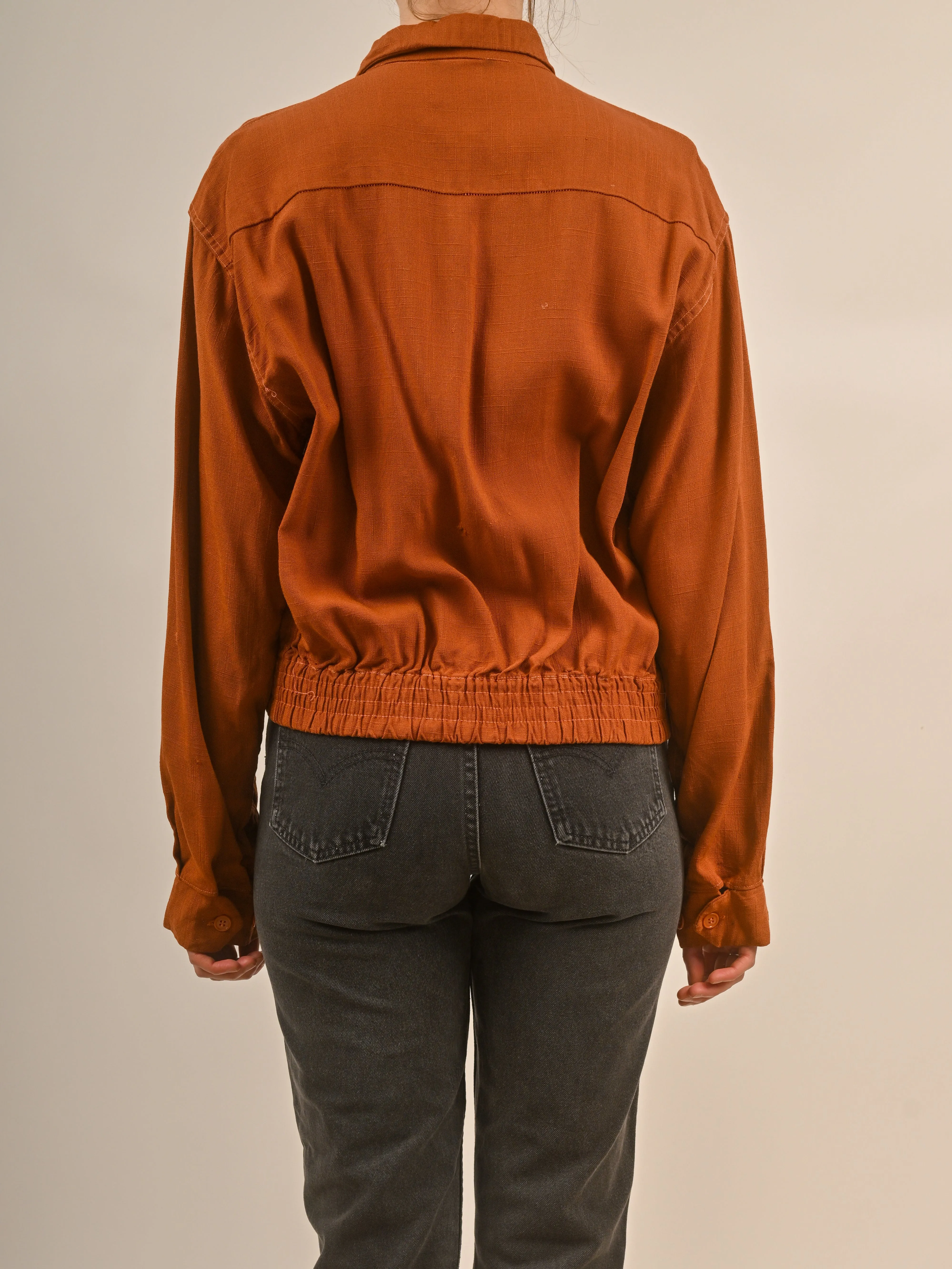 1940s Rusty Coloured Lightweight Frontzip Fall Jacket