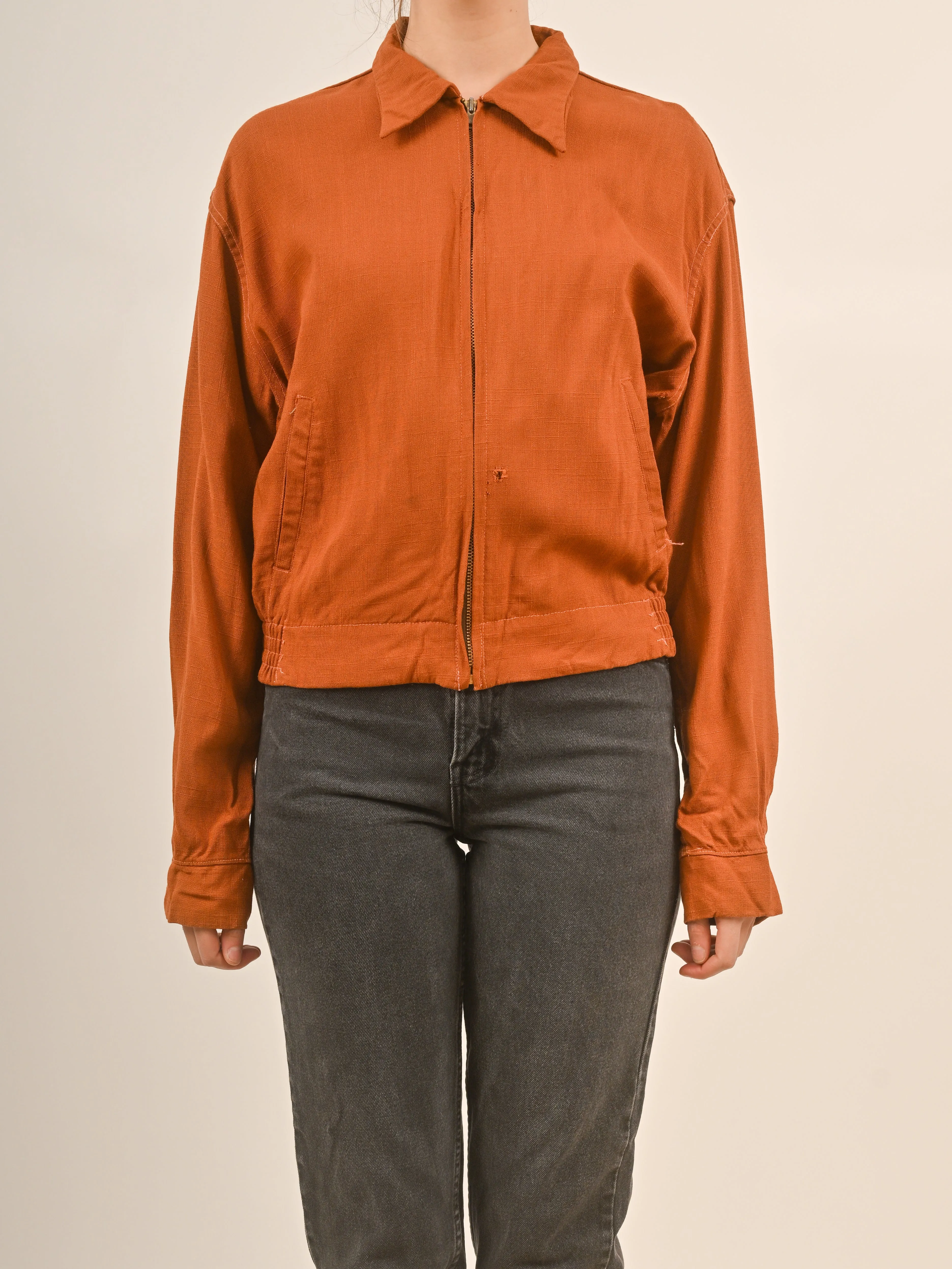 1940s Rusty Coloured Lightweight Frontzip Fall Jacket