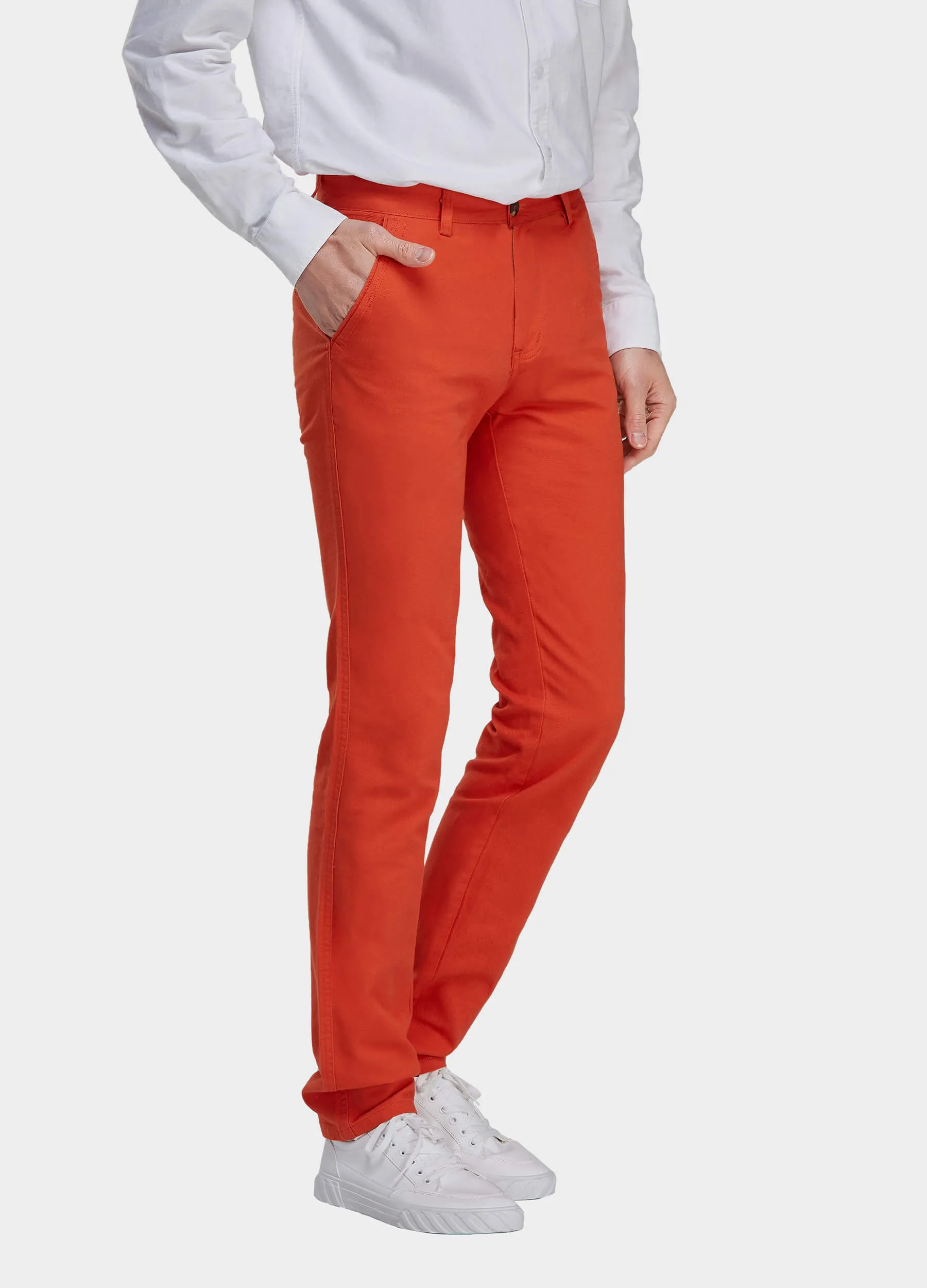 1PA1 Men's 100% Cotton Chino Straight Leg Zip Fly Slant Pocket Casual Trousers (Clearance)