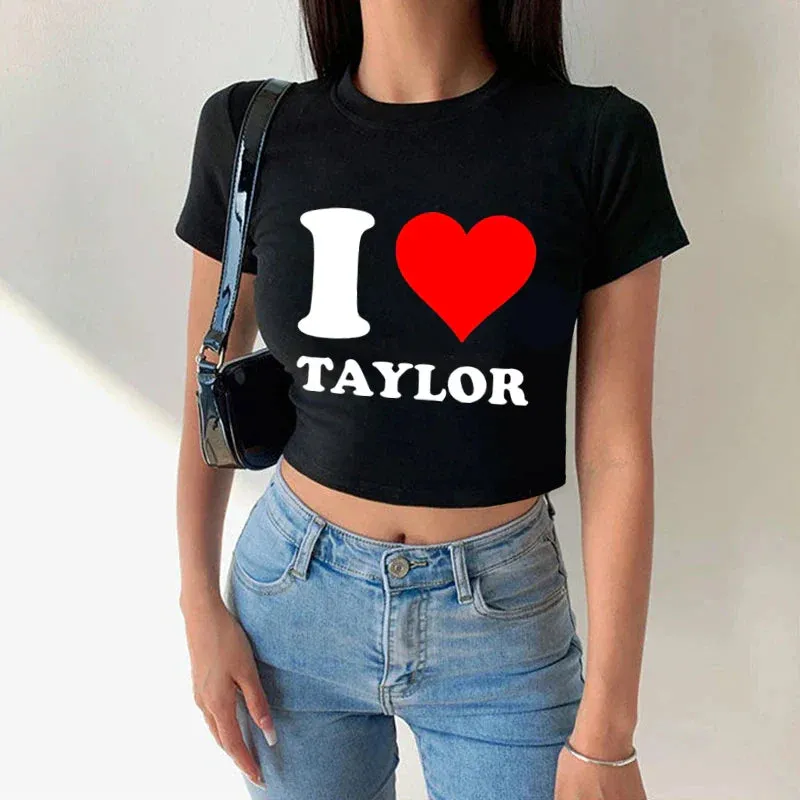 2000s Y2k 1989 Custom Crop Top I Love Taylor Grunge Crop Top