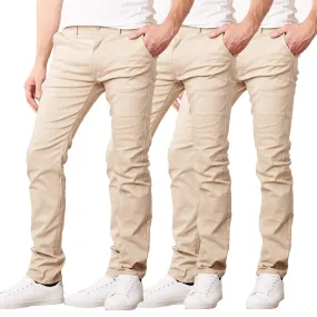 3-Pack Men's Flex Stretch Slim Fit Cotton Everyday Chino Pants (31" Inseam)