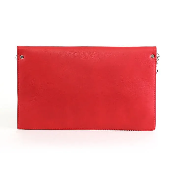 6024(BK) Seersucker Leather Top Envelope Clutch for Monogram