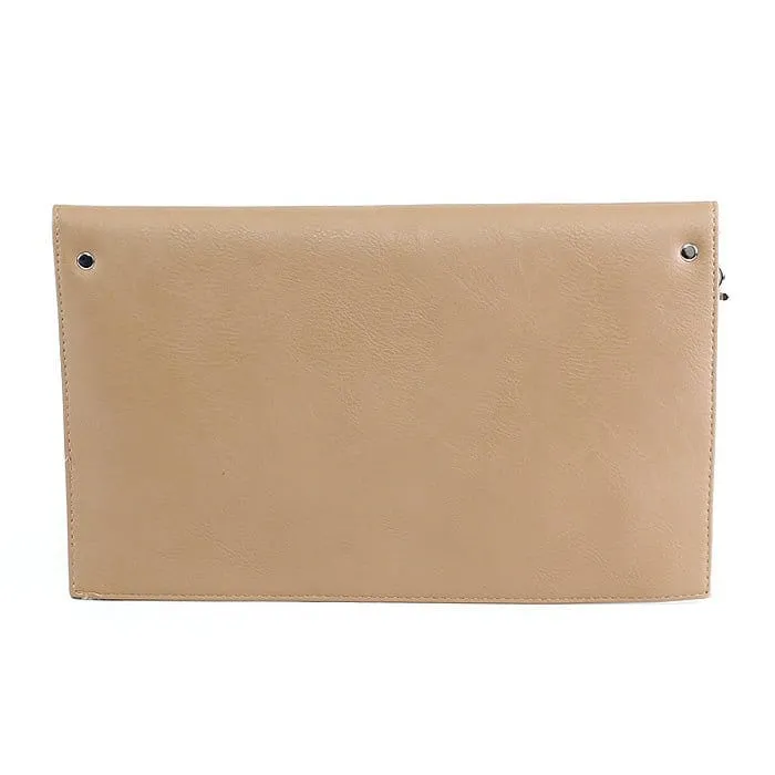 6024(BK) Seersucker Leather Top Envelope Clutch for Monogram