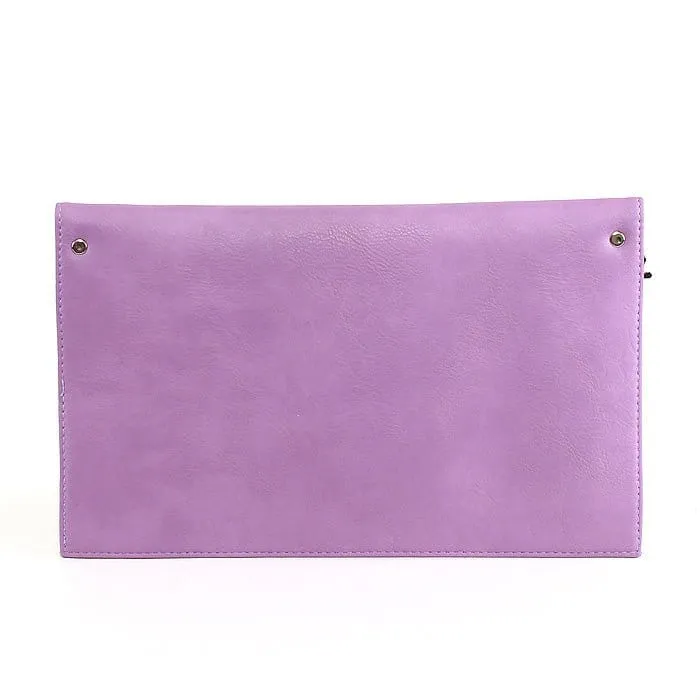 6024(BK) Seersucker Leather Top Envelope Clutch for Monogram