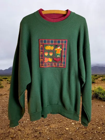 80's MC Energy Double Collar Fall Sweater