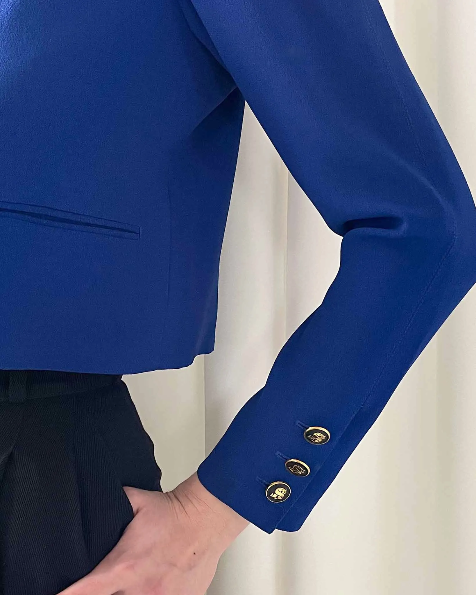 80s Sonia Rykiel Cropped Cobalt Jacket | S - M