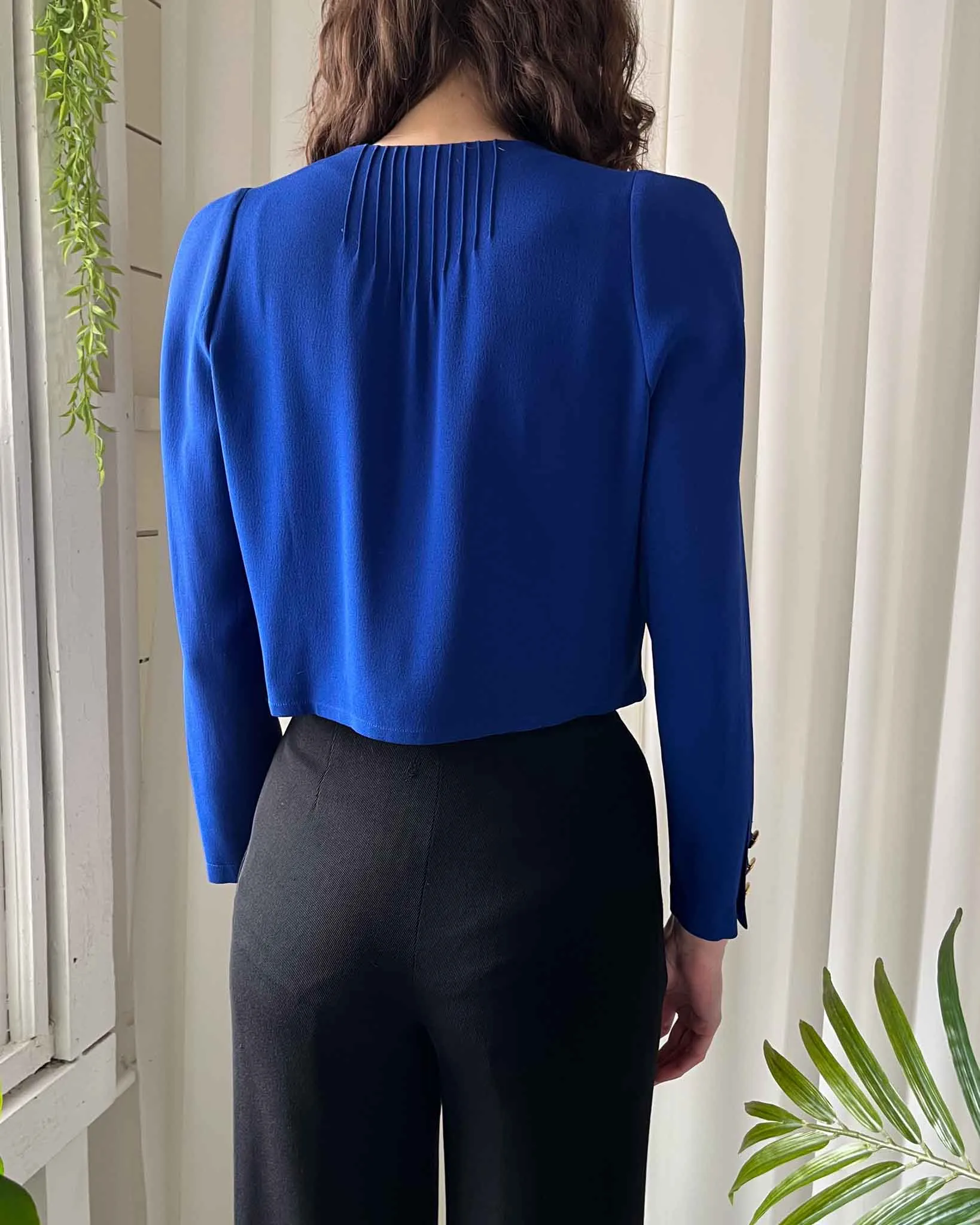 80s Sonia Rykiel Cropped Cobalt Jacket | S - M