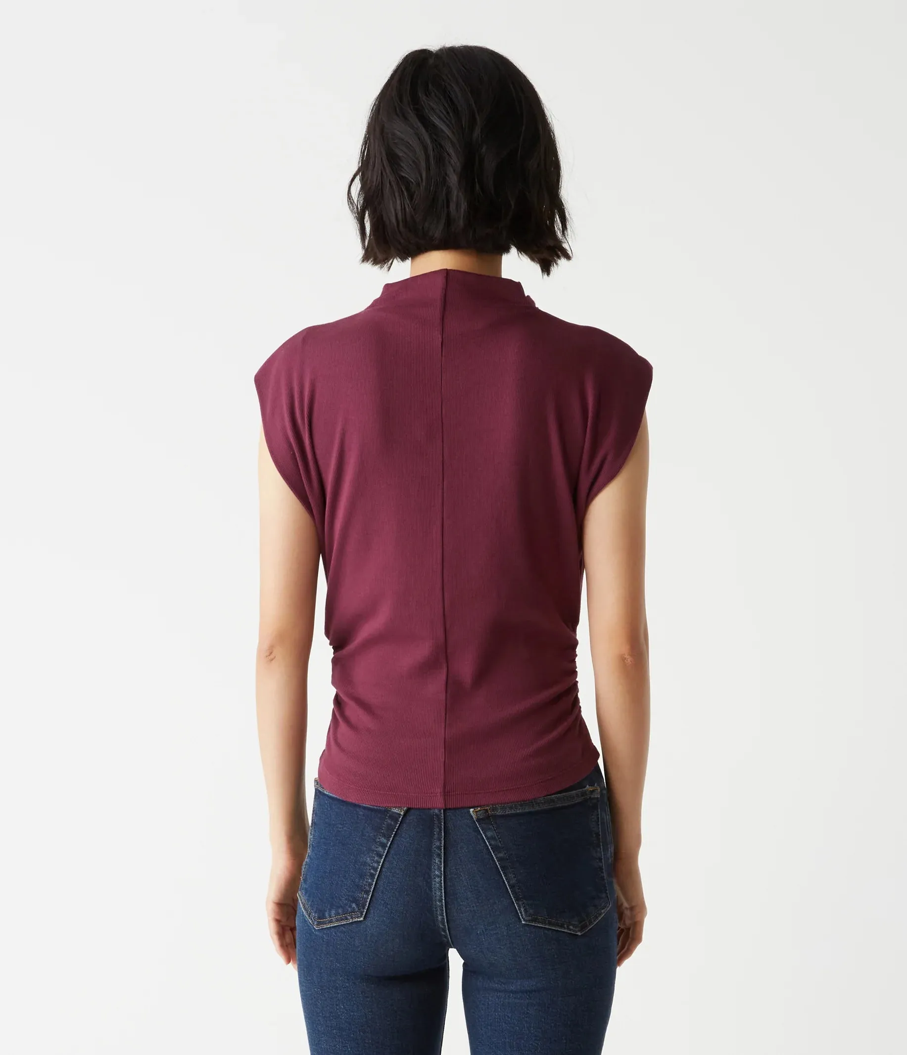 Amara Mock Neck Top in Beetroot