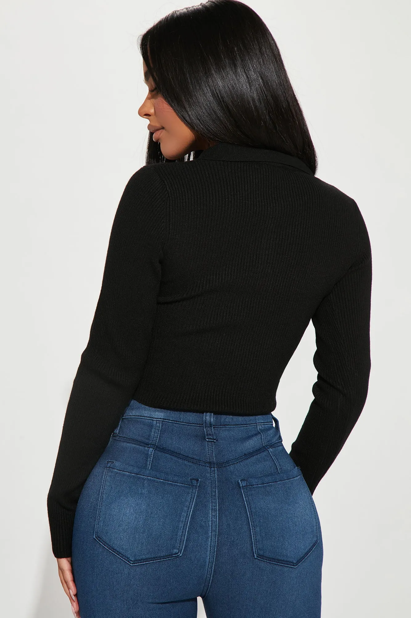 Amber Crop Sweater - Black