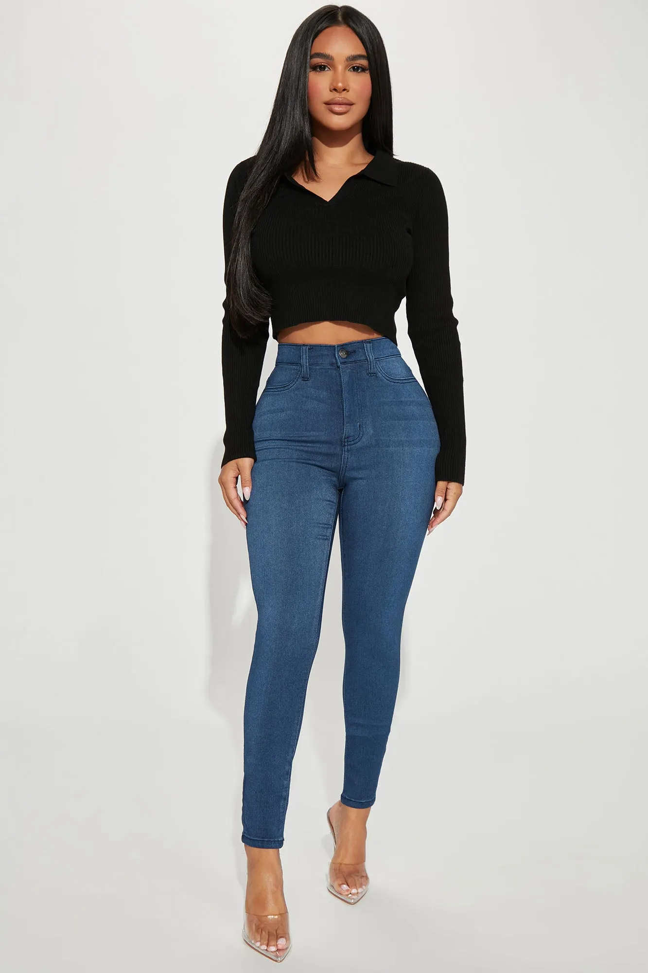 Amber Crop Sweater - Black