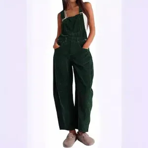 Amozae business casual outfits Autumn and Winter New Corduroy Overalls Women's Fashion Loose Jumpsuit Women