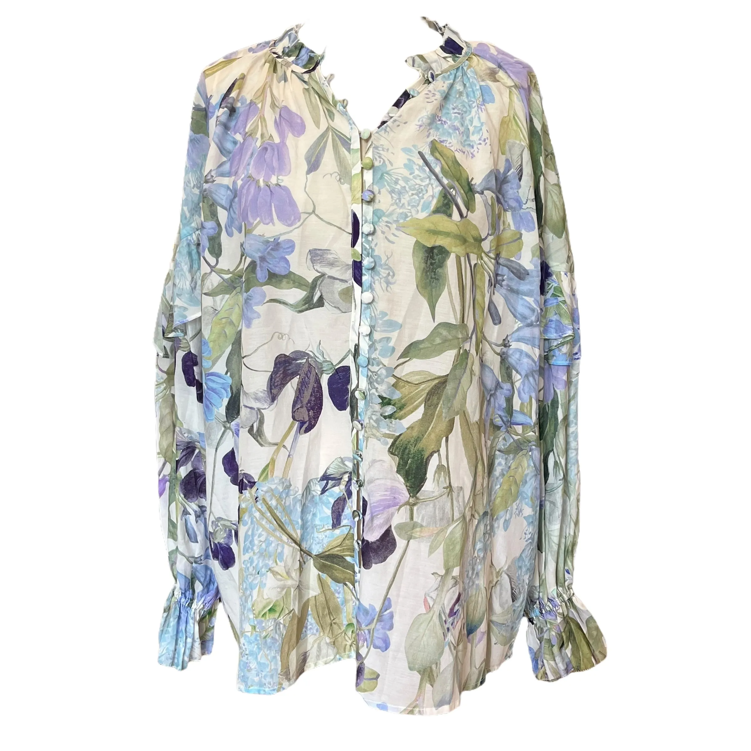 & Other Stories Blue Floral Blouse - 14