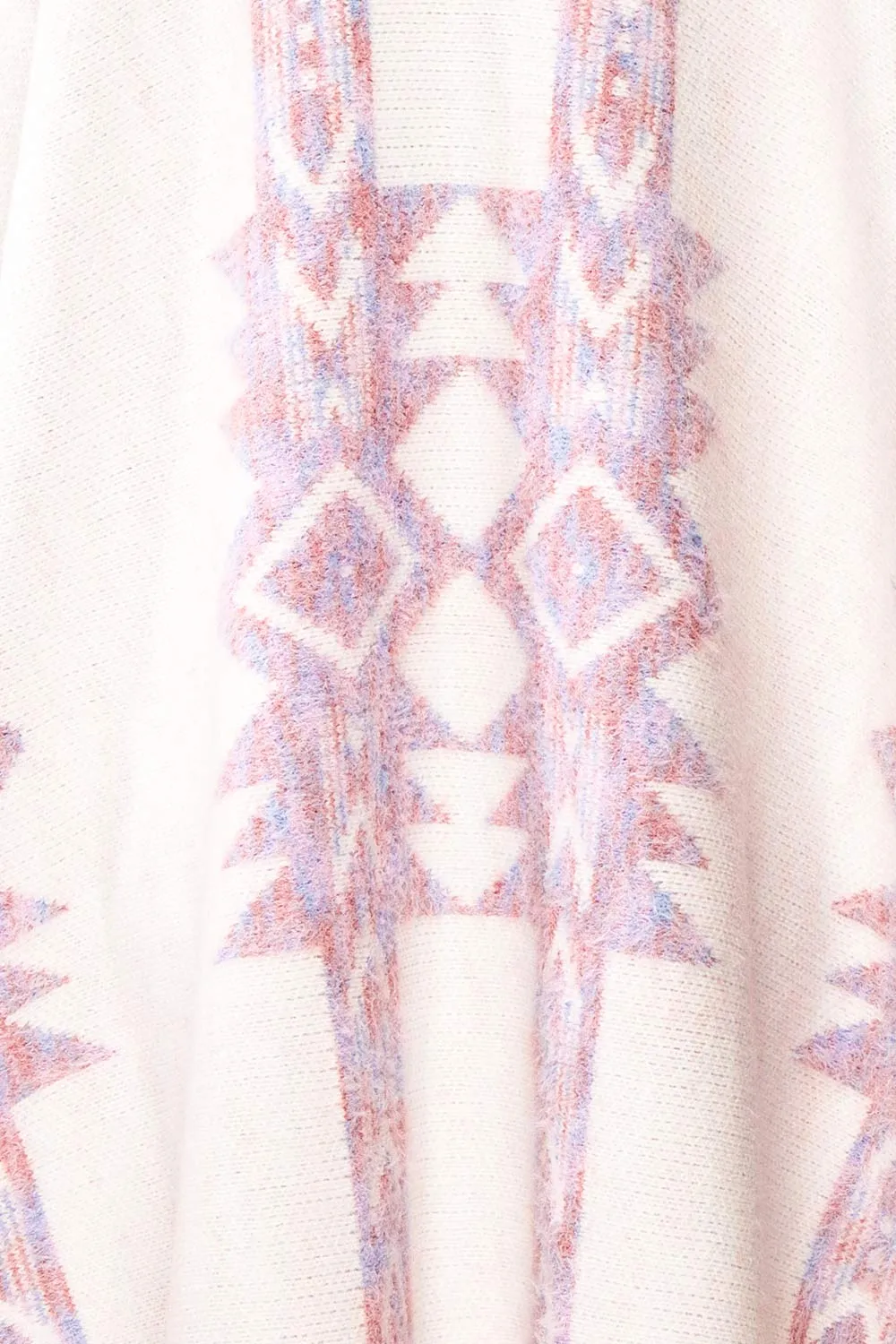 Arwen | White Poncho w/ Pastel Print