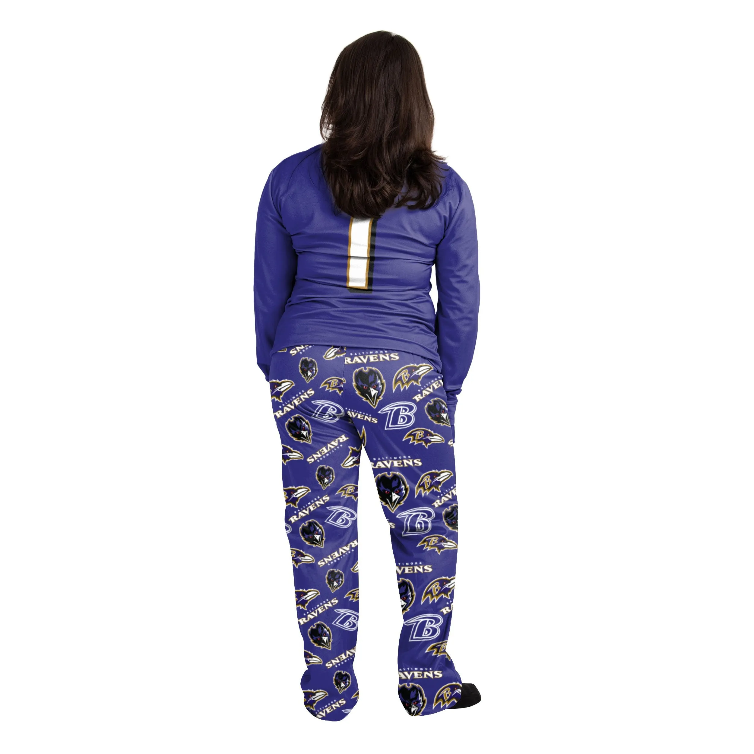 Baltimore Ravens NFL Womens Poe Mascot Pajamas