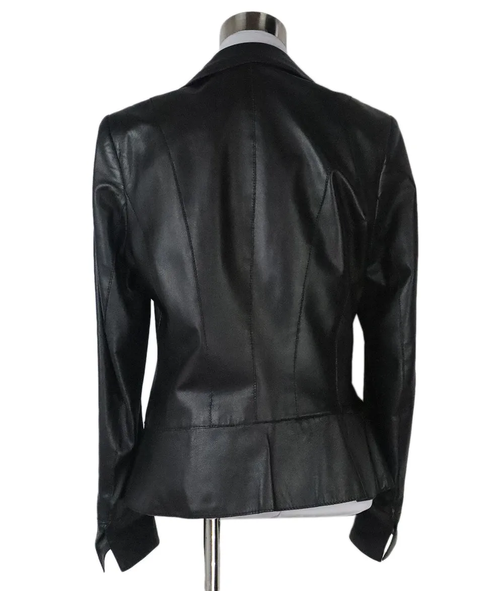 Basler Black Leather Jacket sz 4