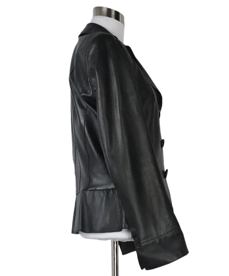 Basler Black Leather Jacket sz 4