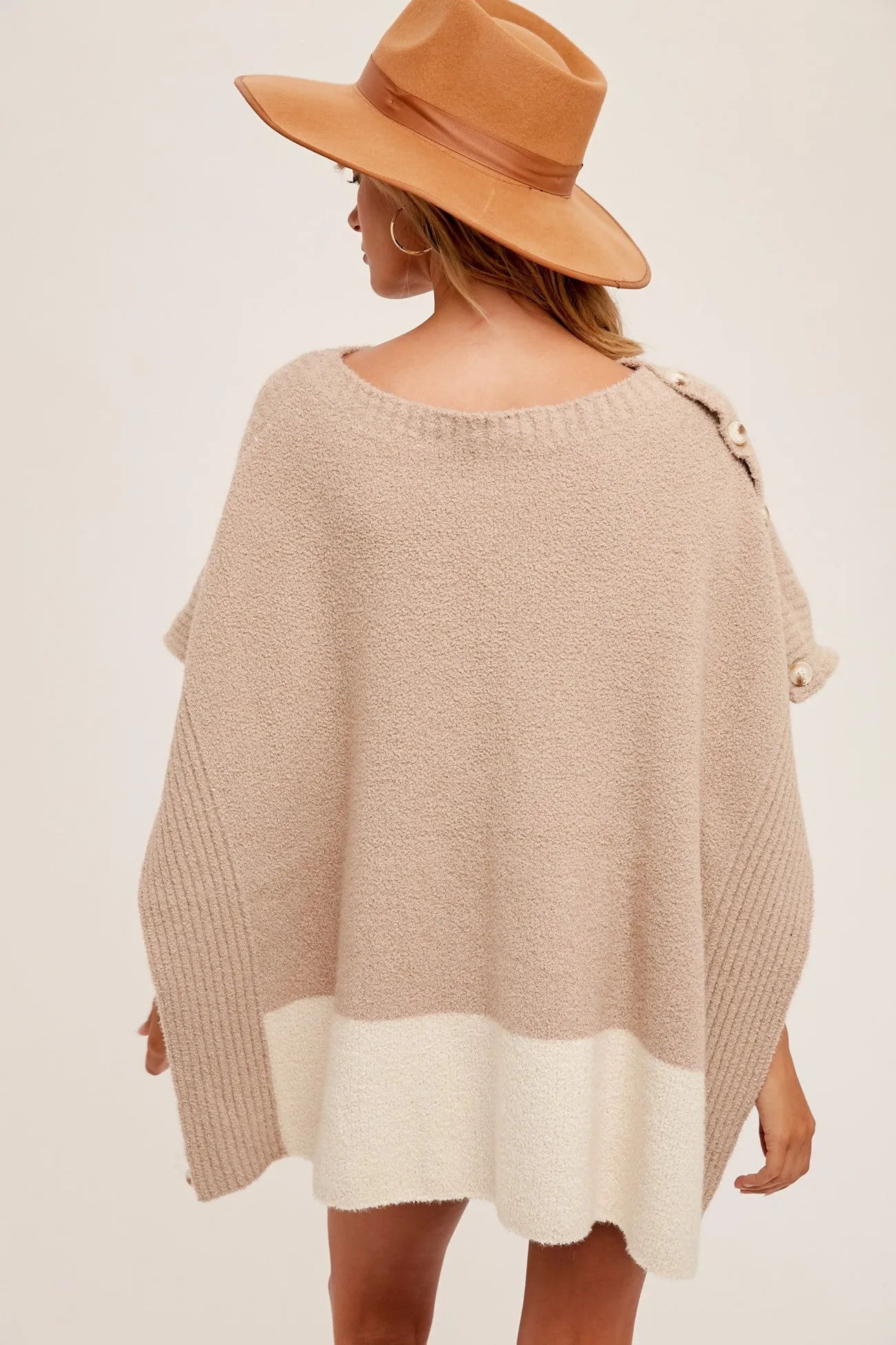 Blake Button Detail Poncho