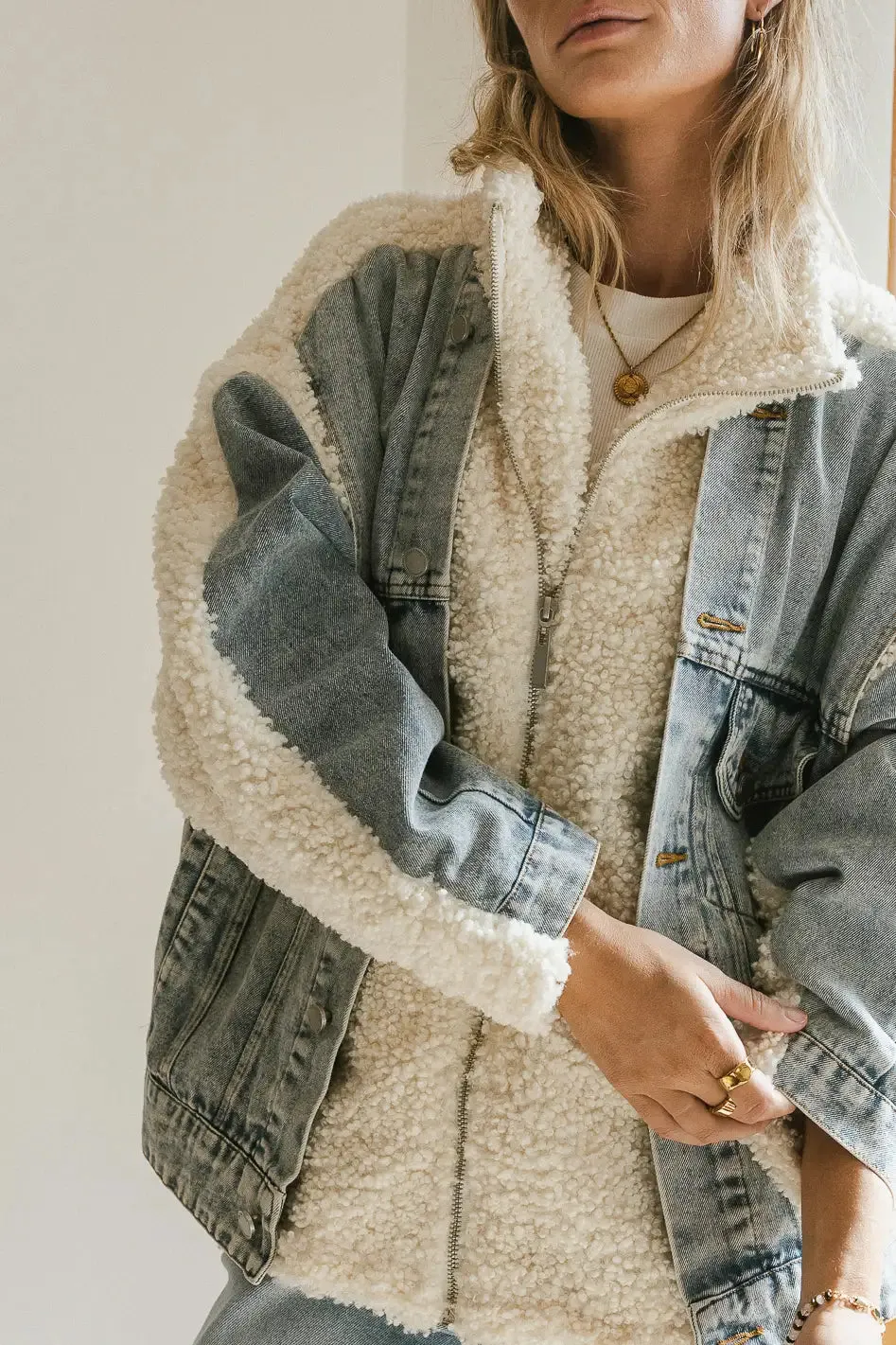 BlankNYC Denim Sherpa Jacket