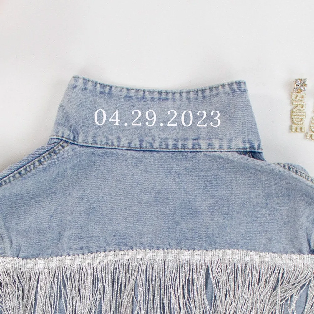 (Blue Fringe) Bridal Denim Jacket