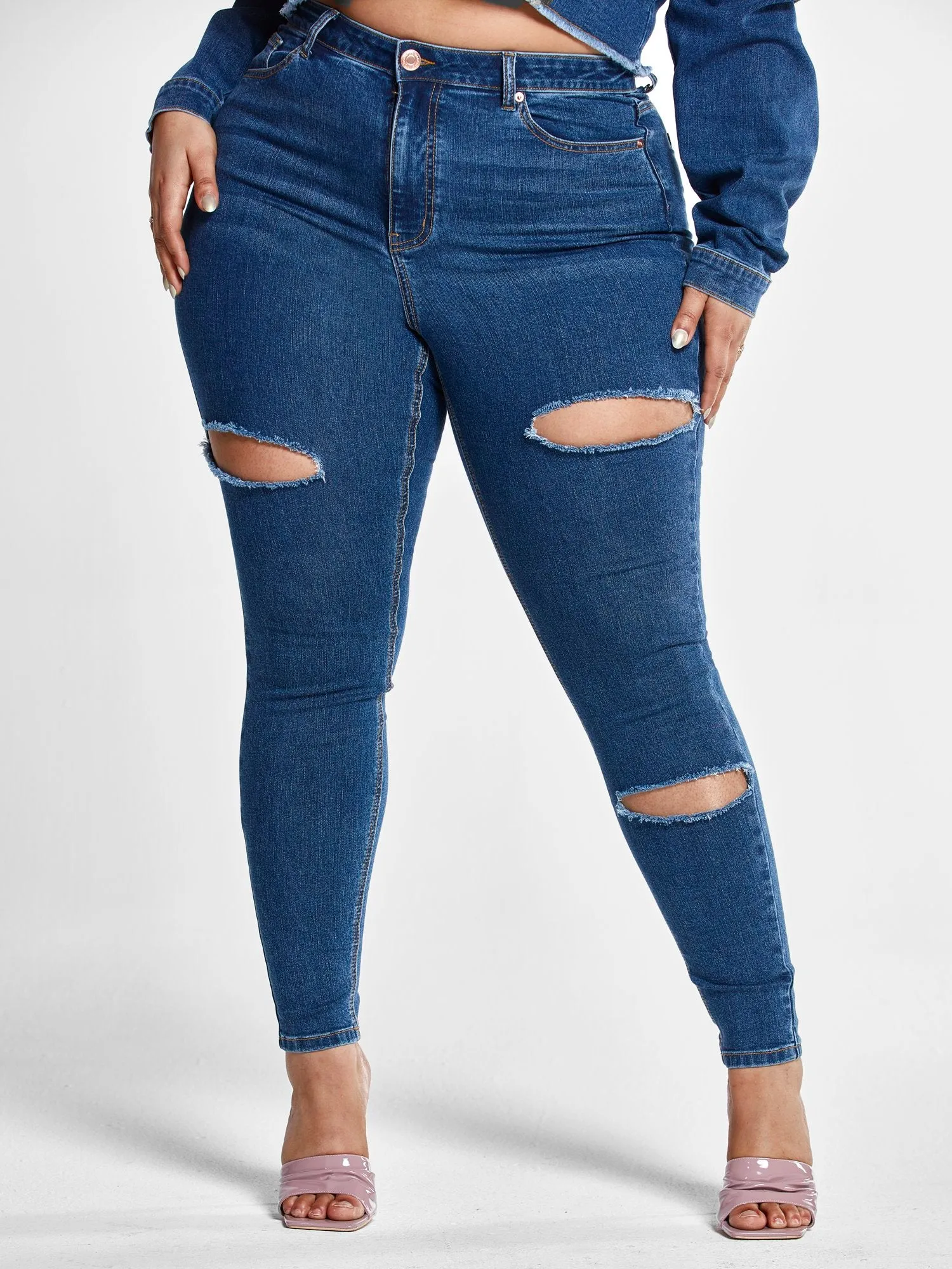 Bria High Rise Sliced Skinny Jeans - Tall Inseam