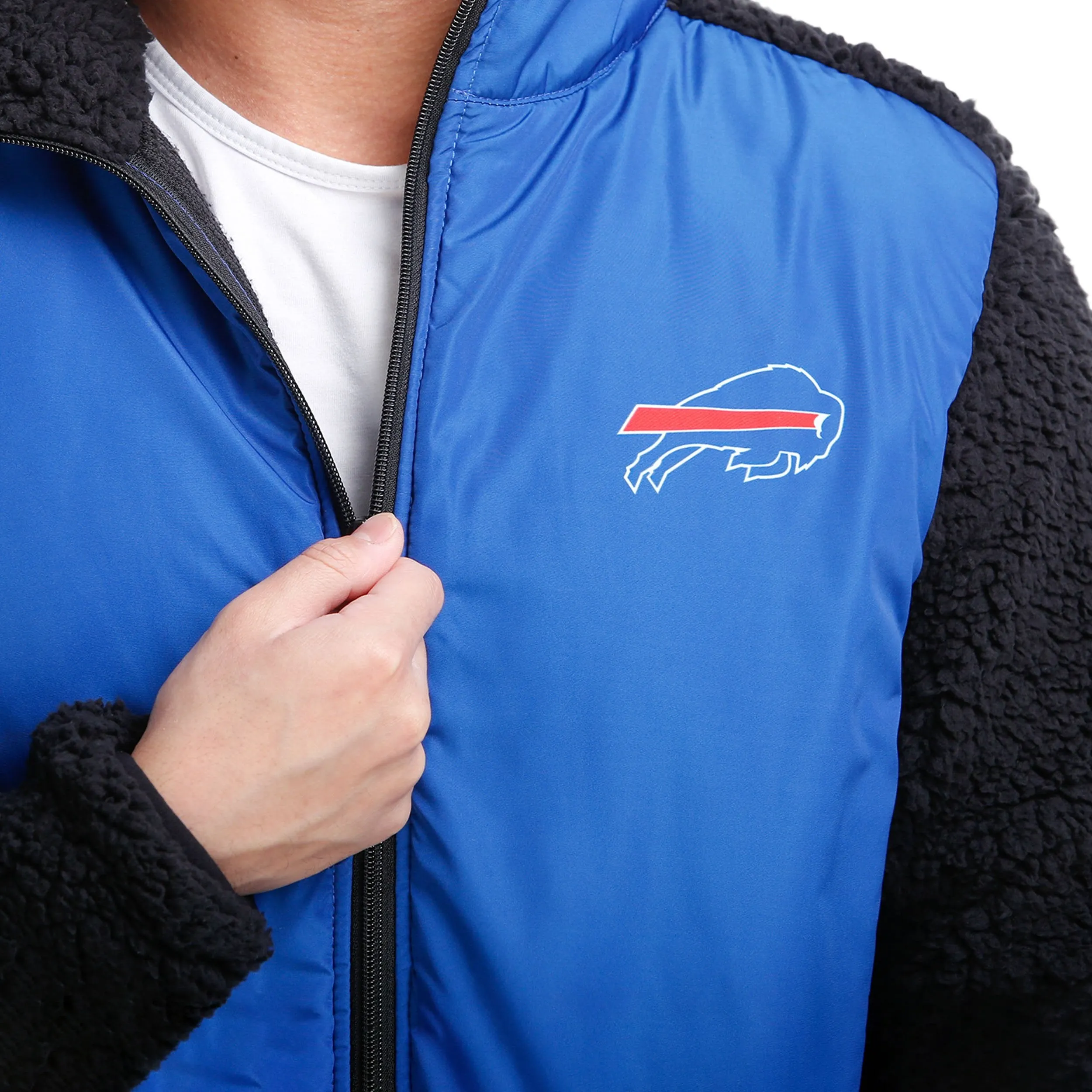 Buffalo Bills NFL Mens Sherpa Soft Zip Up Jacket