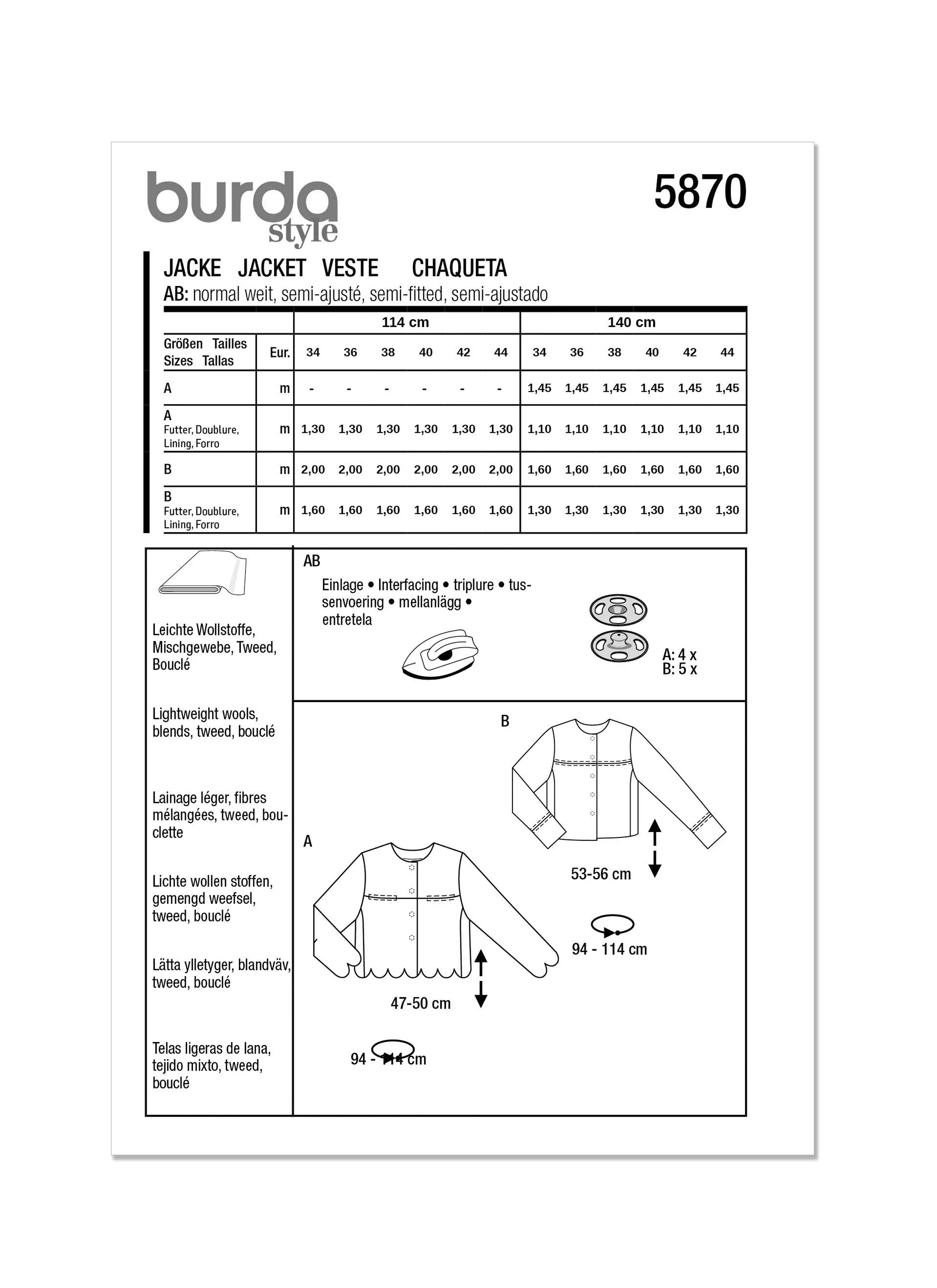 Burda Jacket 5870