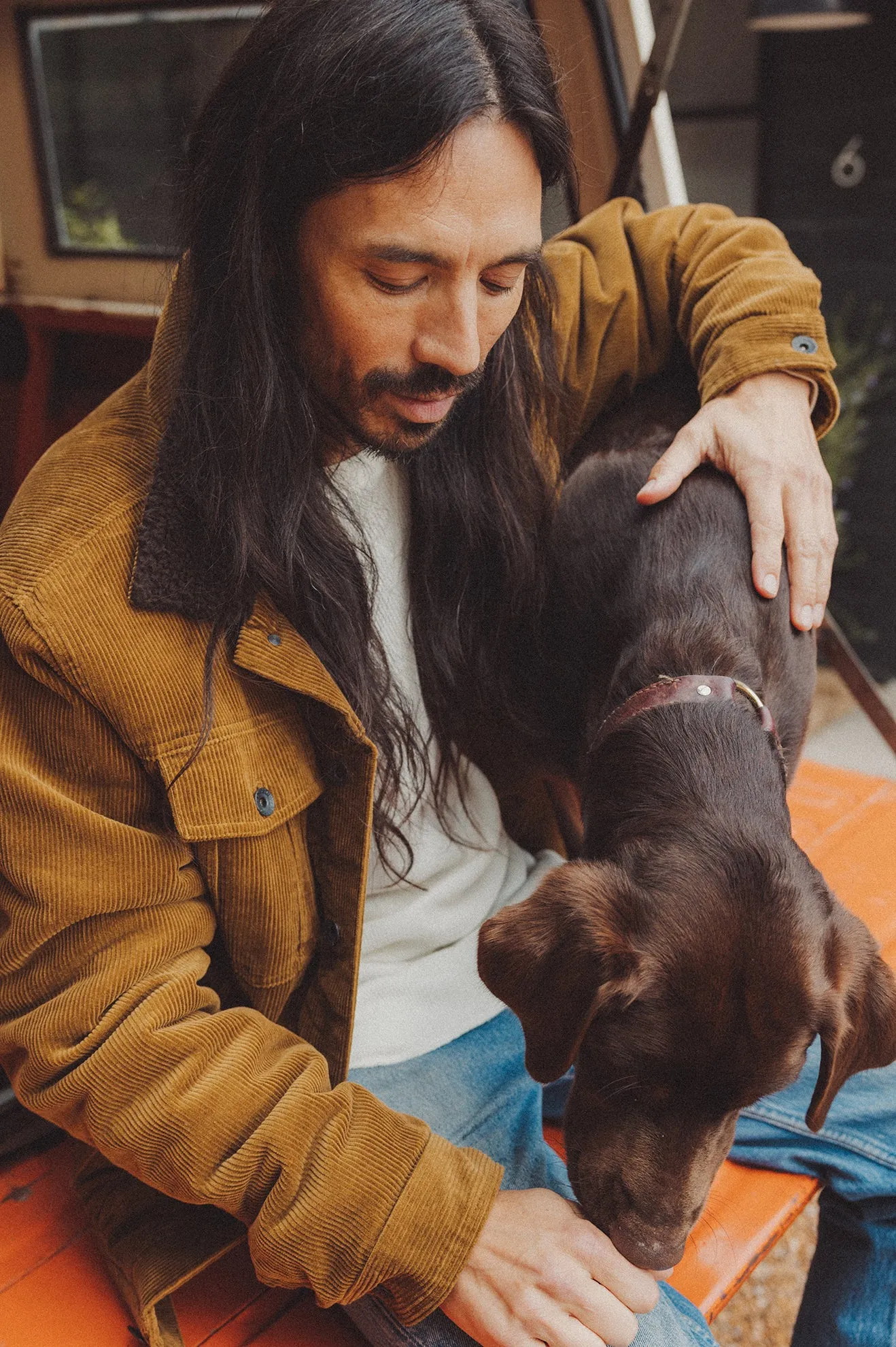 Cable Sherpa Lined Trucker Jacket - Brass