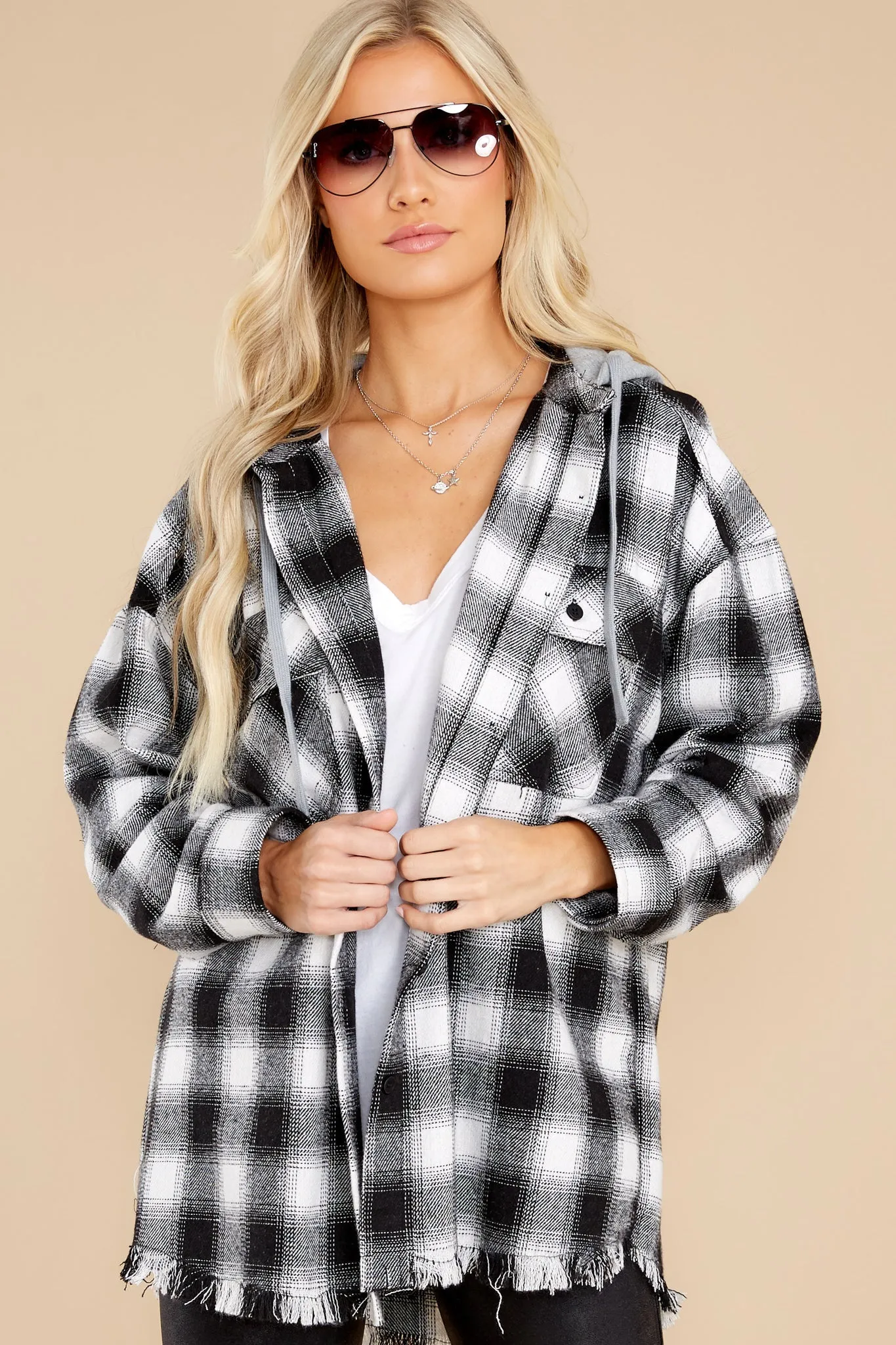 Campfire Evenings Black Multi Plaid Jacket