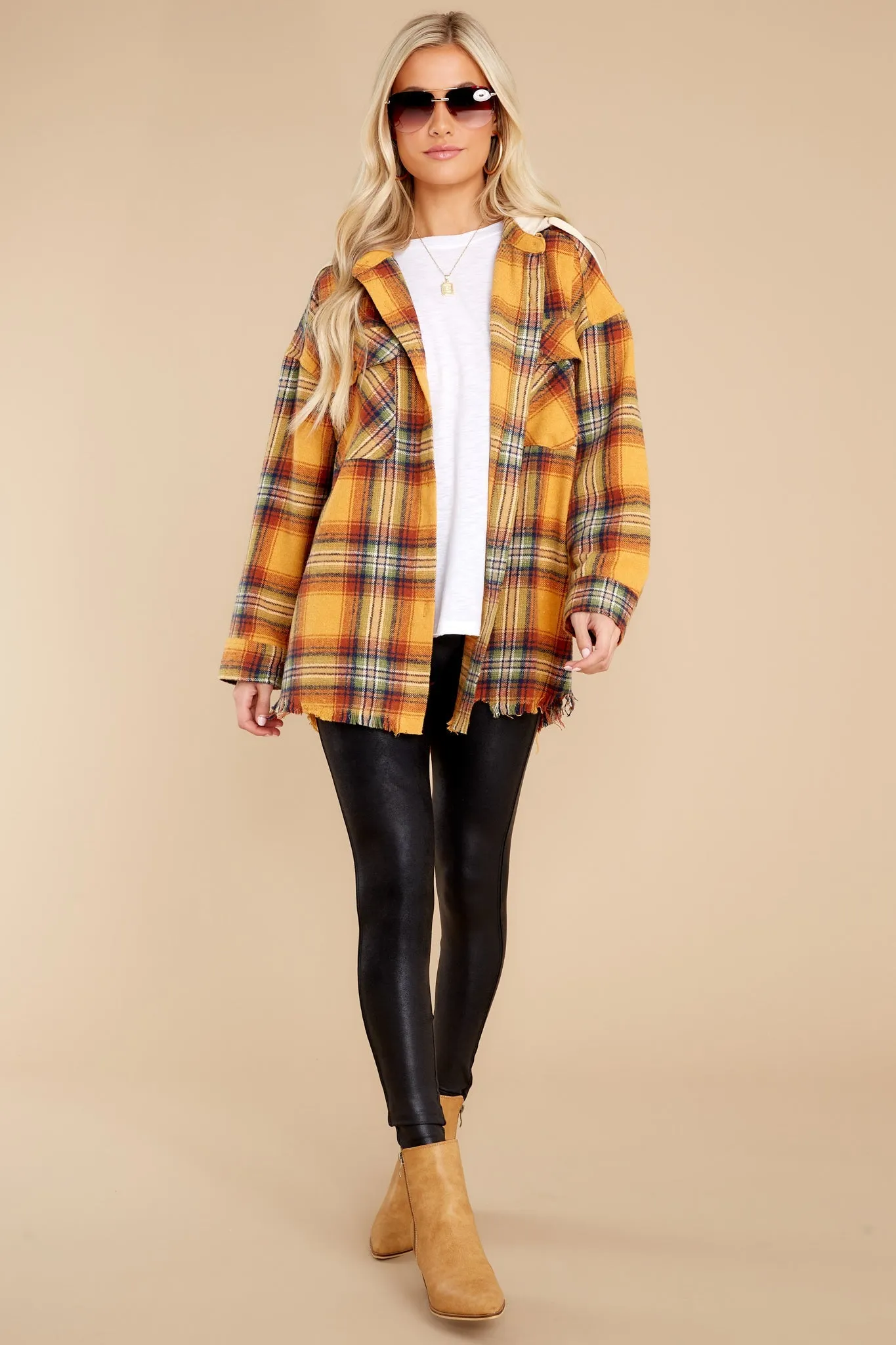 Campfire Evenings Mustard Multi Plaid Jacket