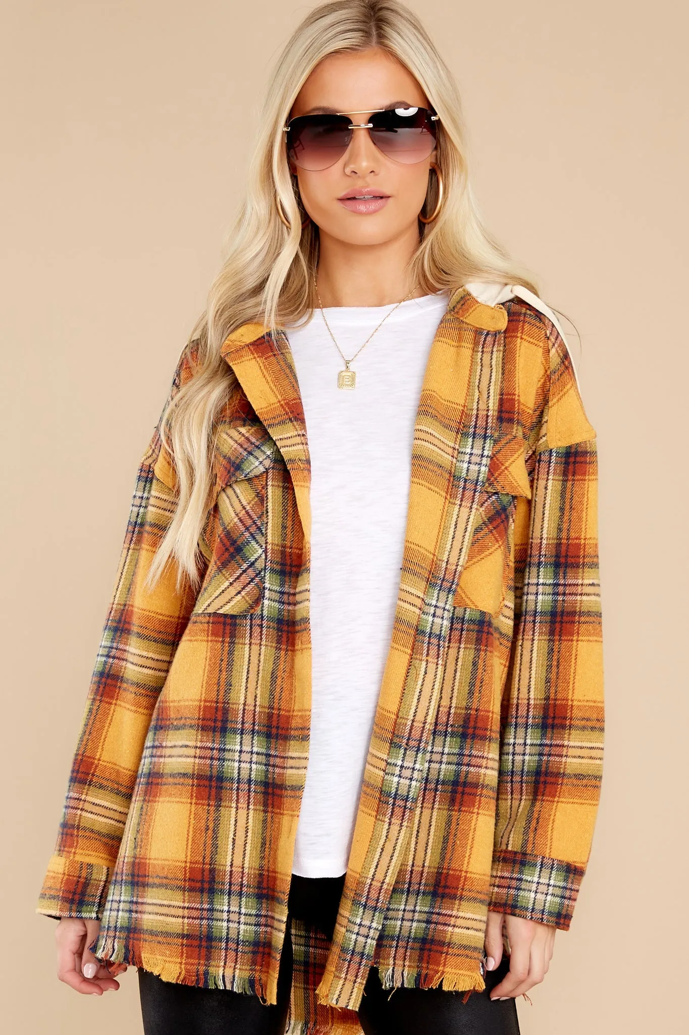 Campfire Evenings Mustard Multi Plaid Jacket