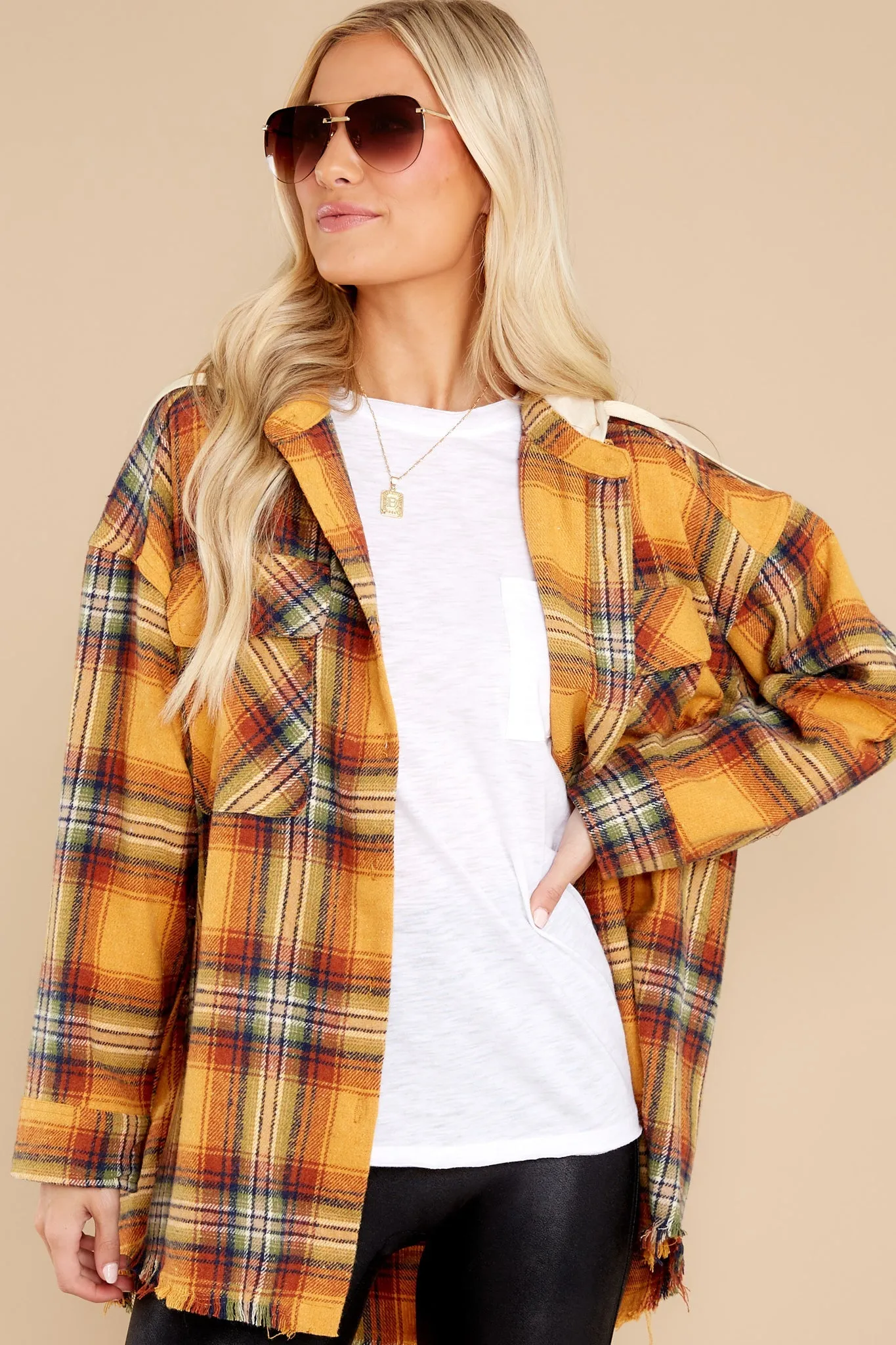 Campfire Evenings Mustard Multi Plaid Jacket