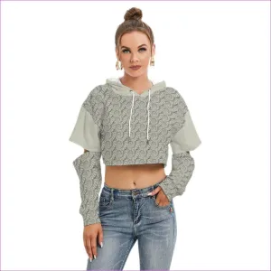 Cash Womens Cropped Hoodie With Hollow Out Sleeve