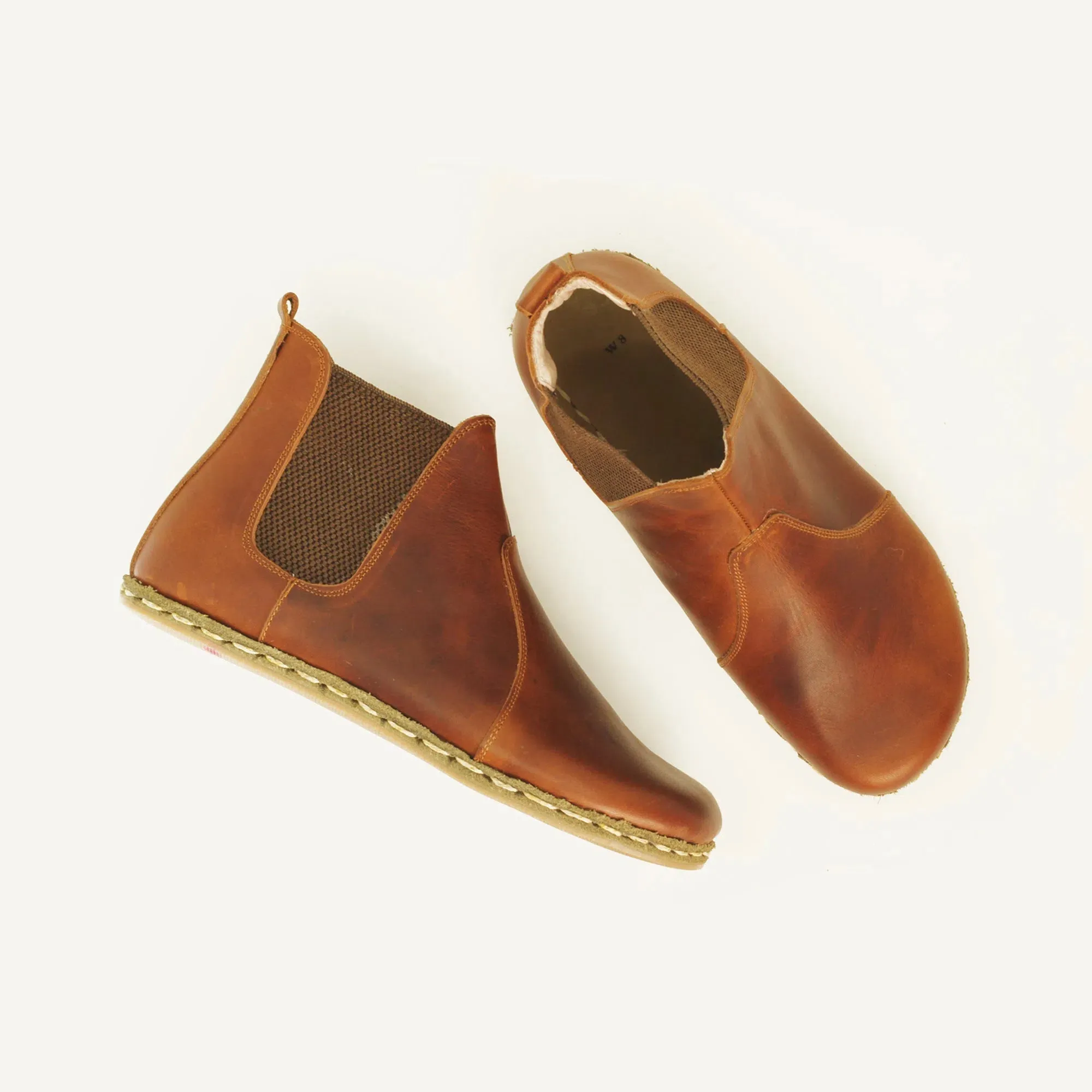 Chelsea Barefoot Boots Brown Handmade Women's