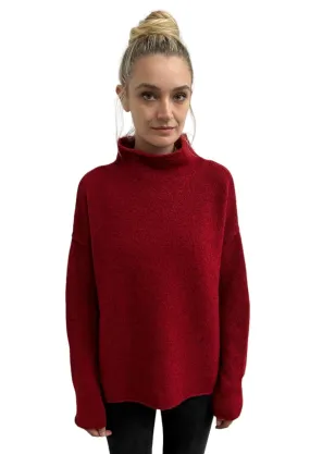 Chimney Neck Sweater Red