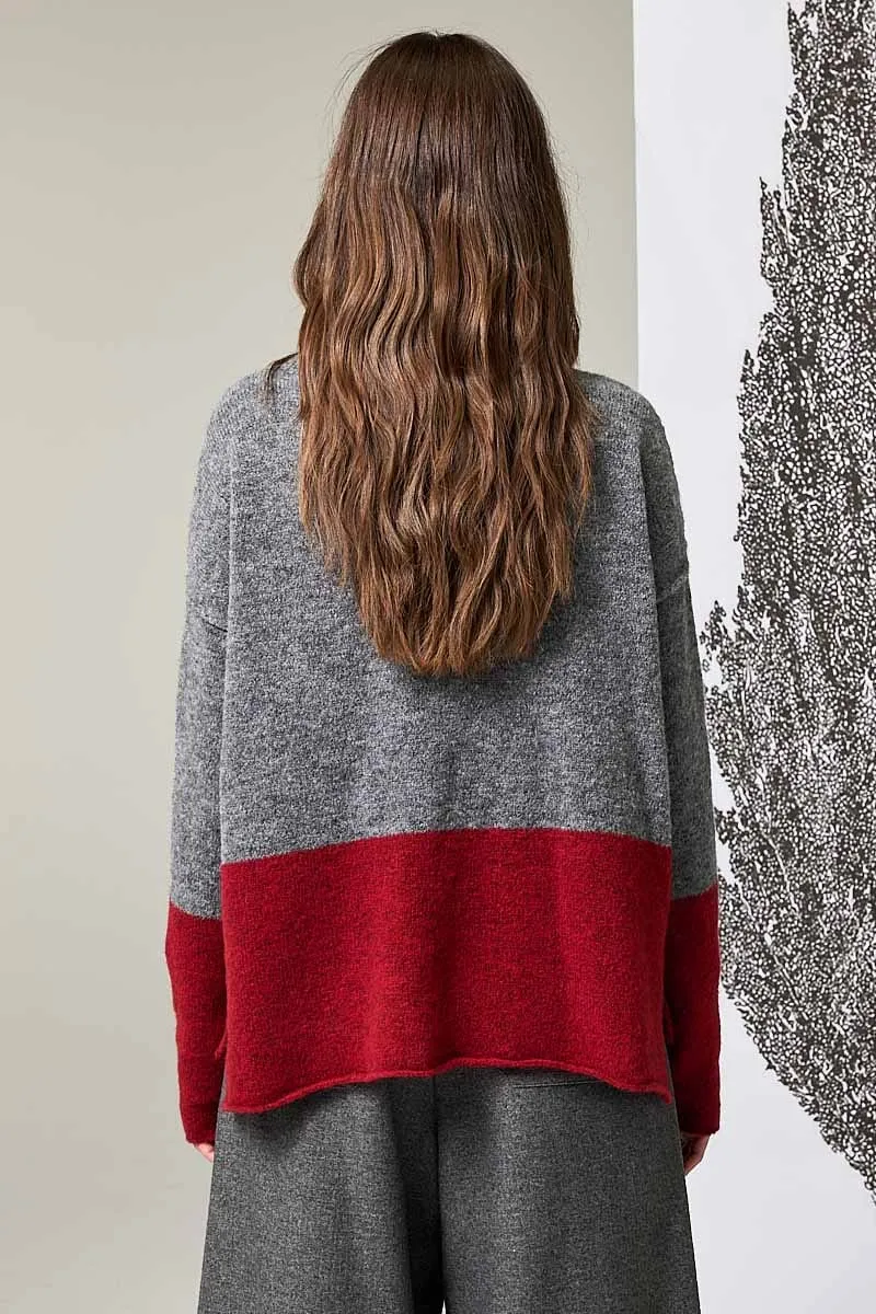 Chimney Neck Sweater Red