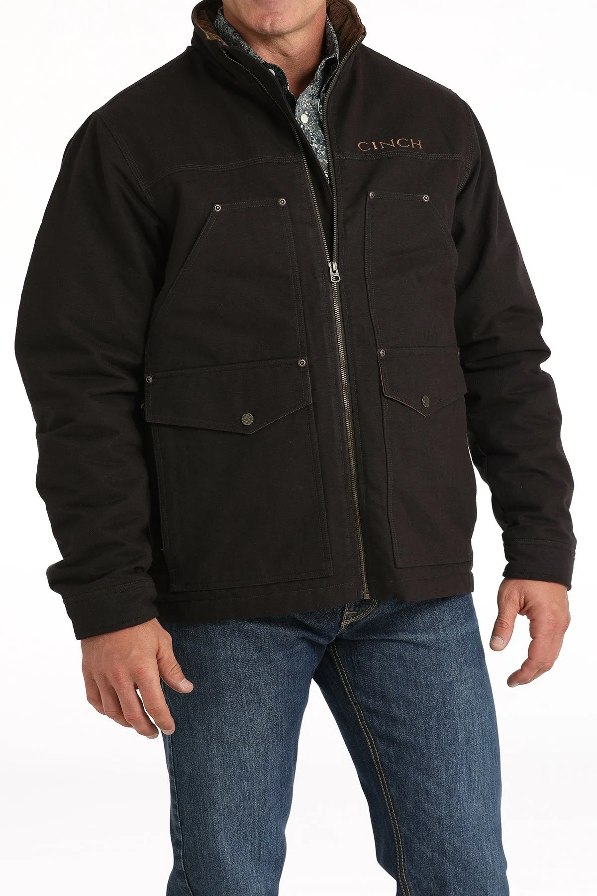 Cinch Men's Logo Concealed Carry Canvas Jacket in Brown