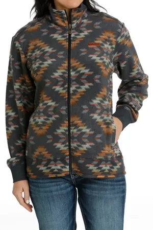 Cinch Women's Fleece Zip Jacket - Navy Southwest Print