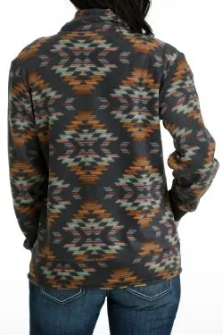 Cinch Women's Fleece Zip Jacket - Navy Southwest Print