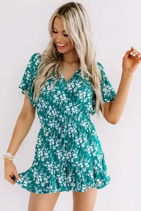 Cocktails And Cabanas Romper In Jade