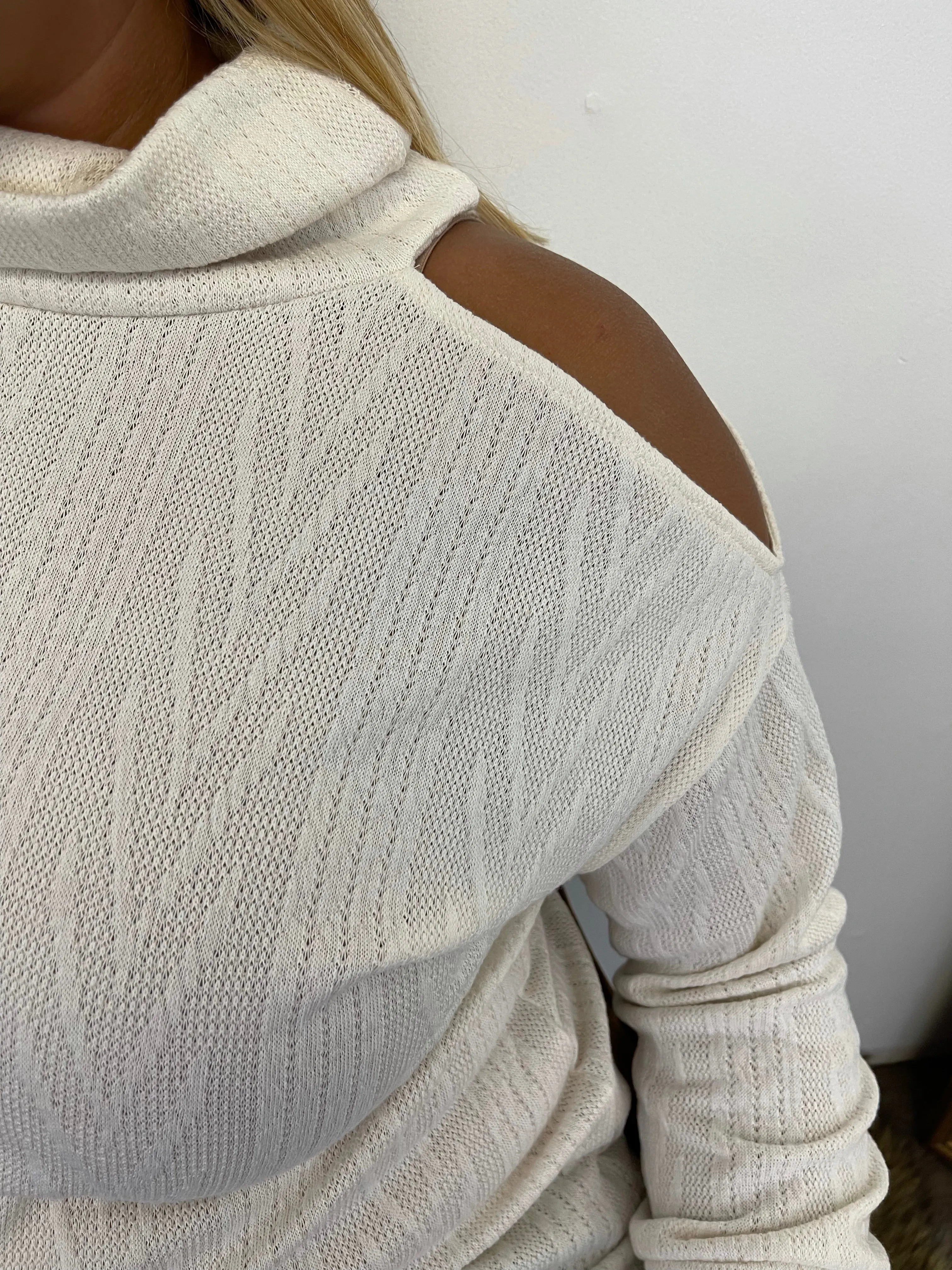 Cold Shoulder Knit Sweater