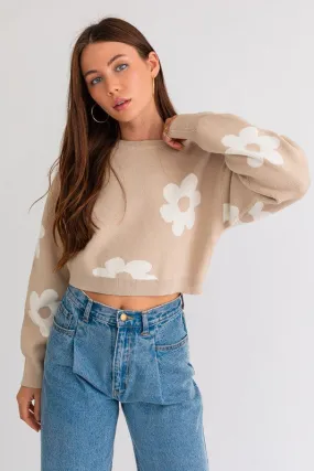 Daisy Long Sleeve Crop Sweater