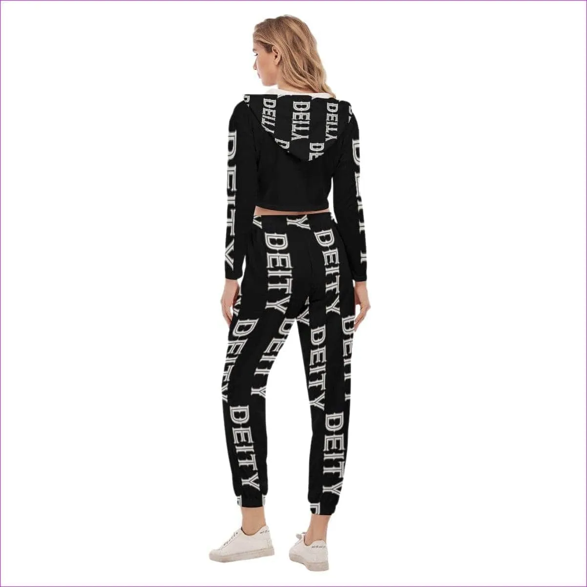 Deity Womens Crop Hoodie Sports Sets