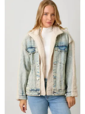 Denim Mixed Sherpa Jacket