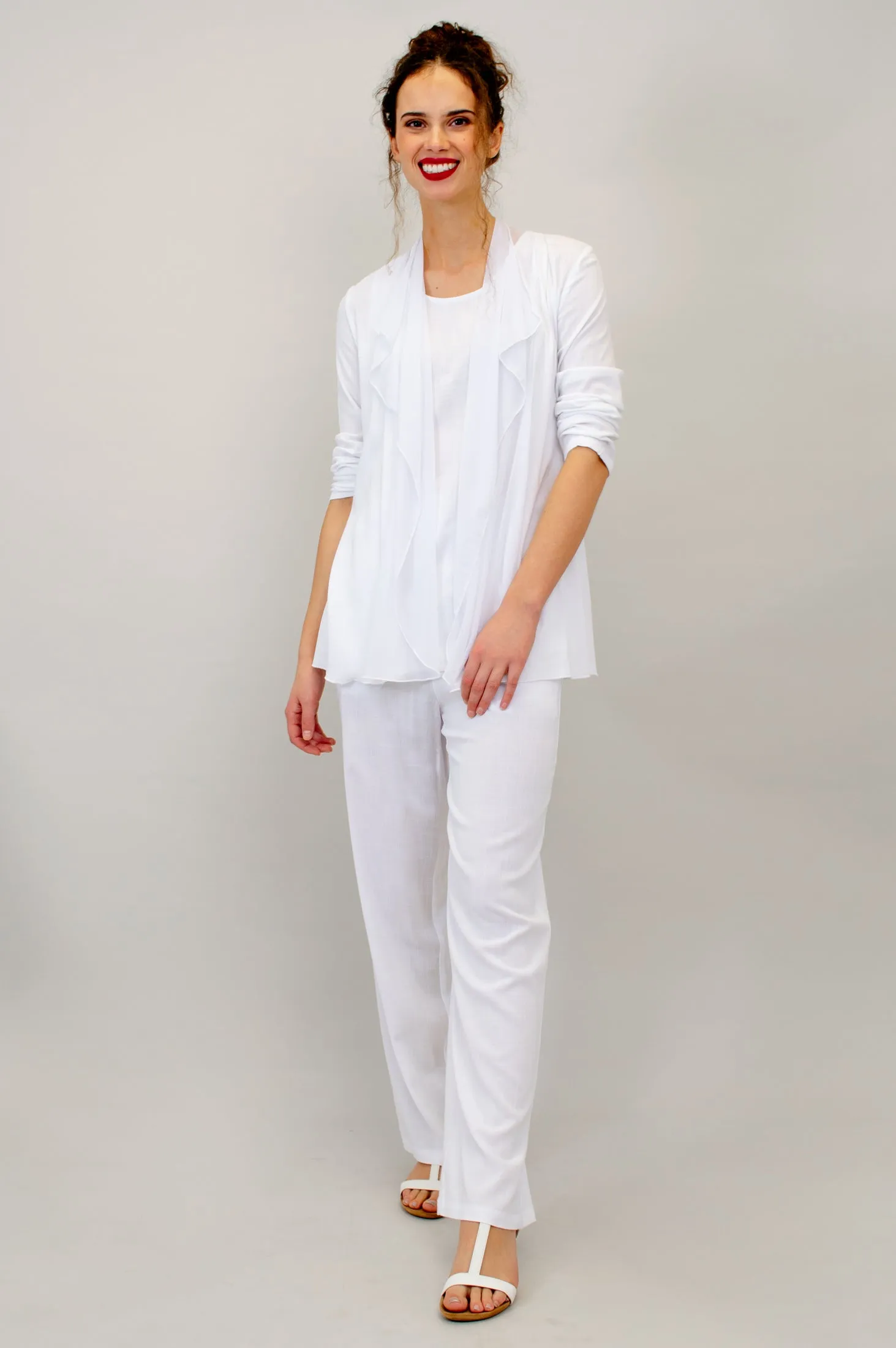 Diana Jacket, White, Linen Bamboo