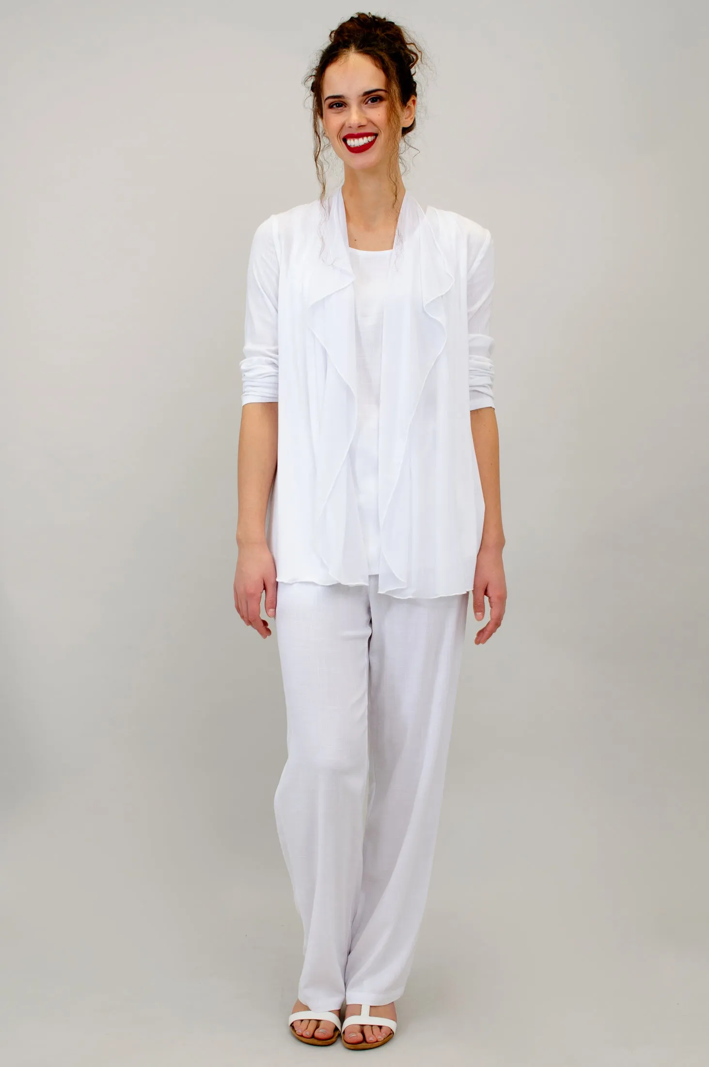 Diana Jacket, White, Linen Bamboo