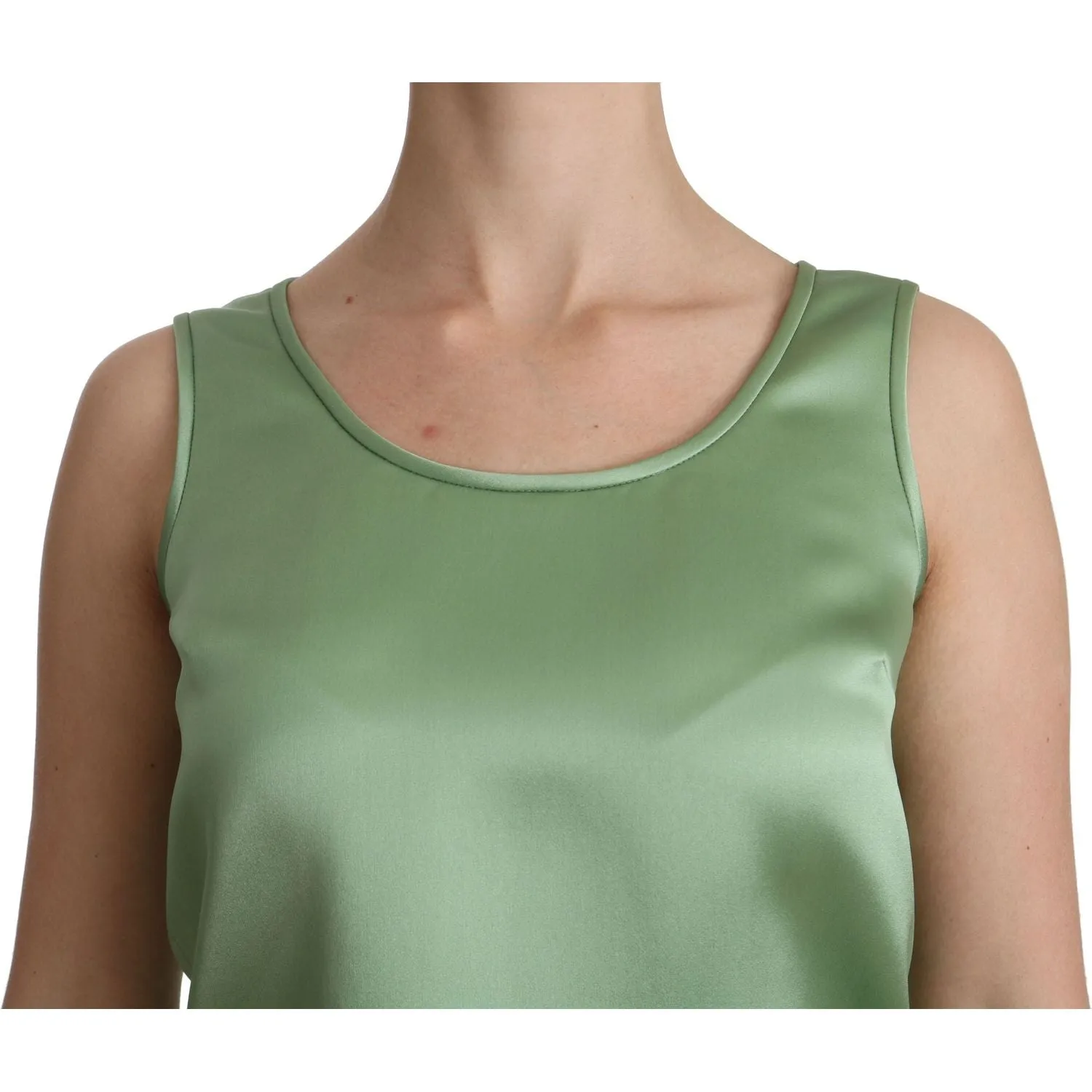 Dolce & Gabbana Elegant Silk Sleeveless Top in Light Mint Green