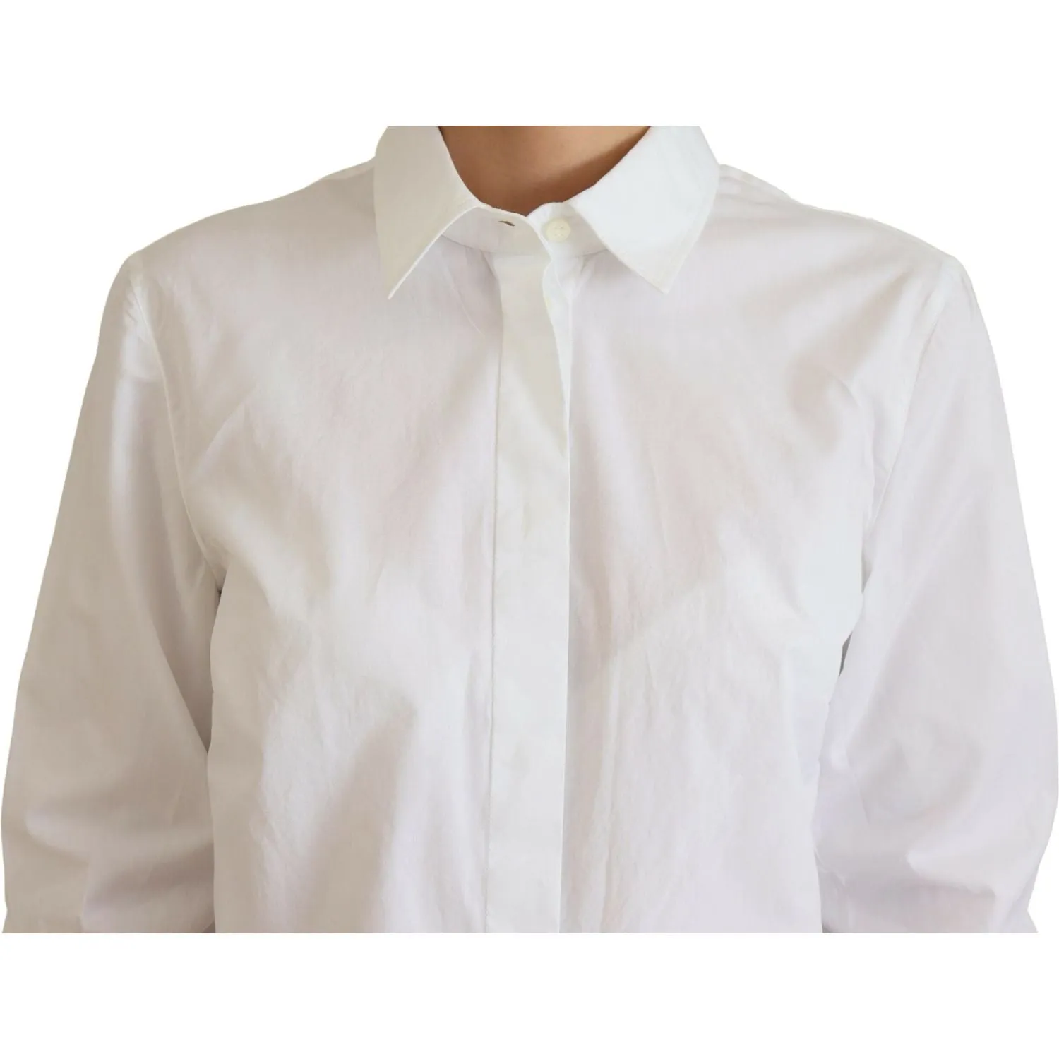 Dolce & Gabbana Elegant White Cotton Button-Up Top